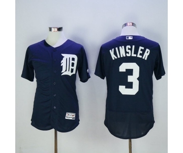 Men Detroit Tigers #3 Ian Kinsler Majestic Navy Blue Flexbase Authentic Collection Player Jersey