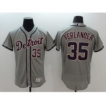 Men Detroit Tigers #35 Justin Verlander Majestic Gray Flexbase Authentic Collection Player Jersey