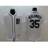 Men Detroit Tigers #35 Justin Verlander Majestic white Flexbase Authentic Collection Player Jersey