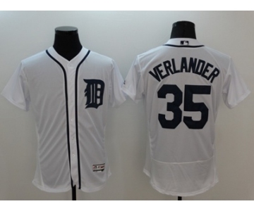 Men Detroit Tigers #35 Justin Verlander Majestic white Flexbase Authentic Collection Player Jersey