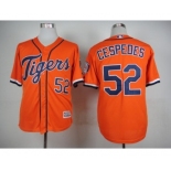 Men Detroit Tigers #52 Yoenis Cespedes Orange 2016 Official Cool Base Jersey