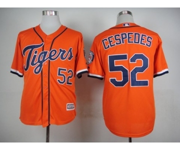 Men Detroit Tigers #52 Yoenis Cespedes Orange 2016 Official Cool Base Jersey