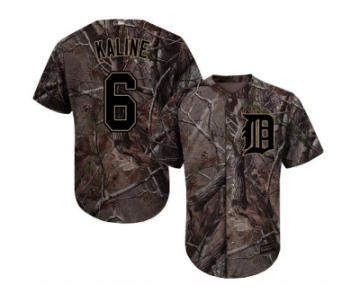 Men Detroit Tigers #6 Al Kaline Camo Realtree Collection Cool Base Stitched MLB Jersey