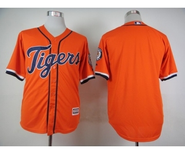 Men Detroit Tigers Blank Orange 2016 Official Cool Base Jersey