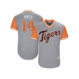 Men's 2017 Little League World Series Tigers #14 Alex Presley Pres Gray Jersey