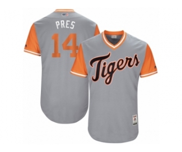 Men's 2017 Little League World Series Tigers #14 Alex Presley Pres Gray Jersey