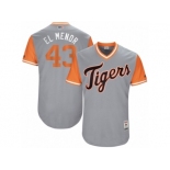 Men's 2017 Little League World Series Tigers #43 Bruce Rondon El Menor Gray Jersey