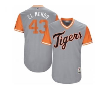 Men's 2017 Little League World Series Tigers #43 Bruce Rondon El Menor Gray Jersey