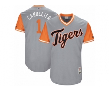 Men's 2017 Little League World Series Tigers Jose Iglesias #1 Candelita Gray Jersey