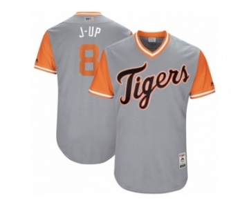 Men's 2017 Little League World Series Tigers Justin Upton #8 J-Up Gray Jersey