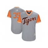 Men's 2017 Little League World Series Tigers Justin Verlander #35 J V Gray Jersey