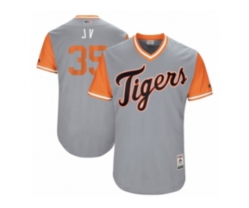 Men's 2017 Little League World Series Tigers Justin Verlander #35 J V Gray Jersey