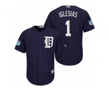 Men's Detroit Tigers #1 Jose Iglesias 2017 Spring Training Cool Base Stitched MLB Jersey