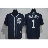 Men's Detroit Tigers #1 Jose Iglesias Blue Official Cool Base Player Jersey