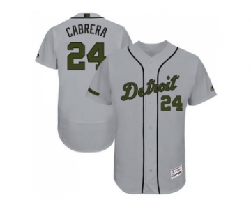 Men's Detroit Tigers #24 Miguel Cabrera Grey Flexbase Authentic Collection Memorial Day Stitched MLB Jersey