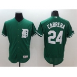 Men's Detroit Tigers #24 Miguel Cabrera Majestic Green Celtic Flexbase Authentic Collection Player Jersey