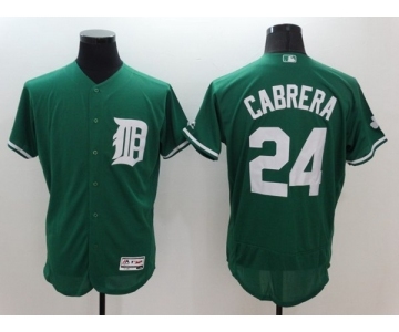 Men's Detroit Tigers #24 Miguel Cabrera Majestic Green Celtic Flexbase Authentic Collection Player Jersey