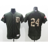 Men's Detroit Tigers #24 Miguel Cabrera Majestic Green Salute to Service Flexbase Authentic Collection Jersey