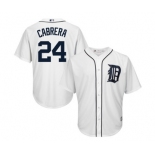 Men's Detroit Tigers #24 Miguel Cabrera Majestic White Cool Base Player Jersey