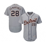 Men's Detroit Tigers #28 JD Martinez Majestic Gray Flexbase Authentic Collection Player Jersey