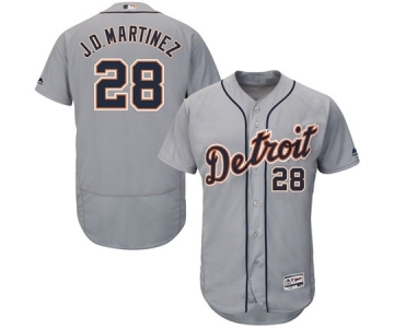 Men's Detroit Tigers #28 JD Martinez Majestic Gray Flexbase Authentic Collection Player Jersey