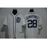 Men's Detroit Tigers #28 JD Martinez White Official Cool Base Player Jersey