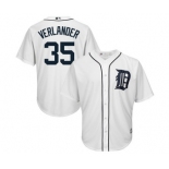 Men's Detroit Tigers #35 Justin Verlander Majestic White Cool Base Player Jersey