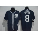 Men's Detroit Tigers #8 Justin Upton Blue Official Cool Base Player Jersey