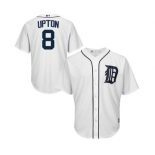 Men's Detroit Tigers #8 Justin Upton White Official Cool Base Player Jersey