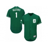 Men's Majestic Detroit Tigers #1 Jose Iglesias Green Celtic Flexbase Authentic Collection MLB Jersey