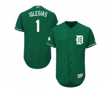 Men's Majestic Detroit Tigers #1 Jose Iglesias Green Celtic Flexbase Authentic Collection MLB Jersey