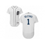 Men's Majestic Detroit Tigers #1 Jose Iglesias White Flexbase Authentic Collection MLB Jersey