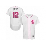 Men's Majestic Detroit Tigers #12 Anthony Gose Authentic White 2016 Mother's Day Fashion Flex Base MLB Jersey