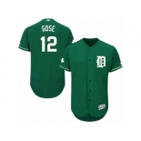 Men's Majestic Detroit Tigers #12 Anthony Gose Green Celtic Flexbase Authentic Collection MLB Jersey