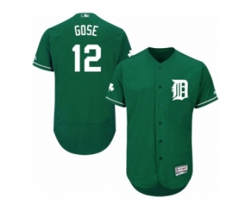 Men's Majestic Detroit Tigers #12 Anthony Gose Green Celtic Flexbase Authentic Collection MLB Jersey