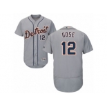 Men's Majestic Detroit Tigers #12 Anthony Gose Grey Flexbase Authentic Collection MLB Jersey