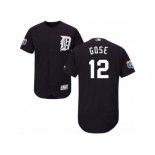 Men's Majestic Detroit Tigers #12 Anthony Gose Navy Blue Flexbase Authentic Collection MLB Jersey