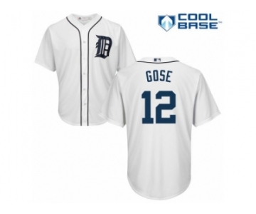 Men's Majestic Detroit Tigers #12 Anthony Gose Replica White Home Cool Base MLB Jersey