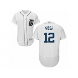 Men's Majestic Detroit Tigers #12 Anthony Gose White Flexbase Authentic Collection MLB Jersey