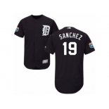 Men's Majestic Detroit Tigers #19 Anibal Sanchez Navy Blue Flexbase Authentic Collection MLB Jersey