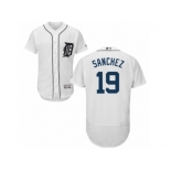 Men's Majestic Detroit Tigers #19 Anibal Sanchez White Flexbase Authentic Collection MLB Jersey