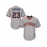 Men's Majestic Detroit Tigers #23 Kirk Gibson Authentic Grey Cooperstown MLB Jersey