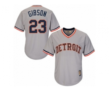 Men's Majestic Detroit Tigers #23 Kirk Gibson Authentic Grey Cooperstown MLB Jersey