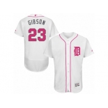 Men's Majestic Detroit Tigers #23 Kirk Gibson Authentic White 2016 Mother's Day Fashion Flex Base MLB Jersey