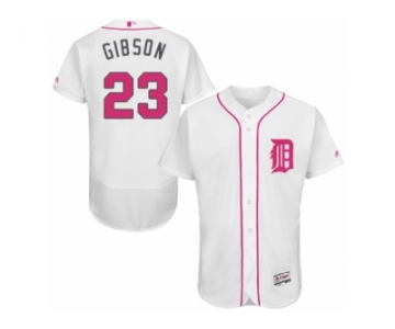 Men's Majestic Detroit Tigers #23 Kirk Gibson Authentic White 2016 Mother's Day Fashion Flex Base MLB Jersey