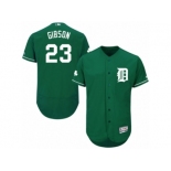 Men's Majestic Detroit Tigers #23 Kirk Gibson Green Celtic Flexbase Authentic Collection MLB Jersey