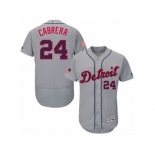 Men's Majestic Detroit Tigers #24 Miguel Cabrera Grey Fashion Stars & Stripes Flex Base MLB Jersey