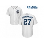 Men's Majestic Detroit Tigers #27 Jordan Zimmermann Authentic White Home Cool Base MLB Jersey