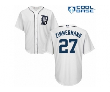 Men's Majestic Detroit Tigers #27 Jordan Zimmermann Authentic White Home Cool Base MLB Jersey