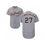 Men's Majestic Detroit Tigers #27 Jordan Zimmermann Grey Flexbase Authentic Collection MLB Jersey